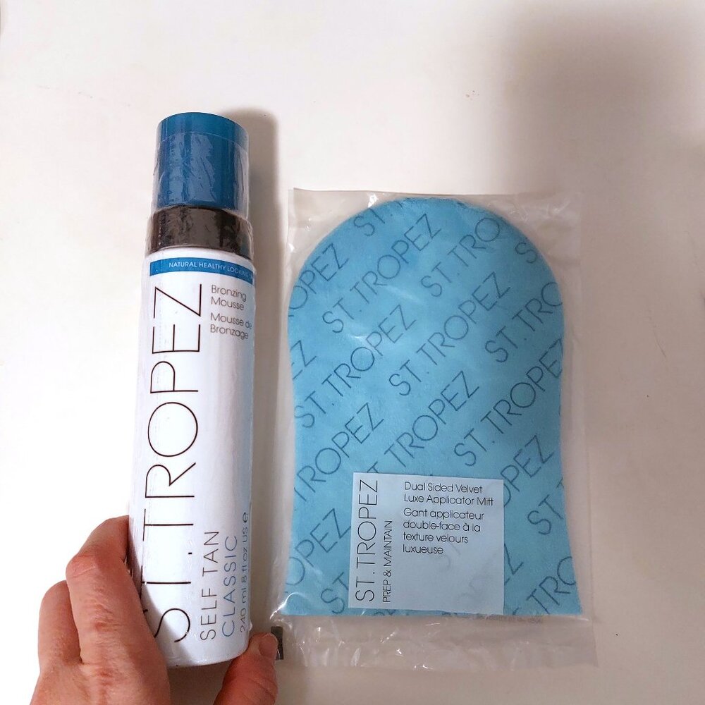 St. Tropez Self Tan Tanning Bronzing Mousse, 8 fl. oz./240ml and Mitt